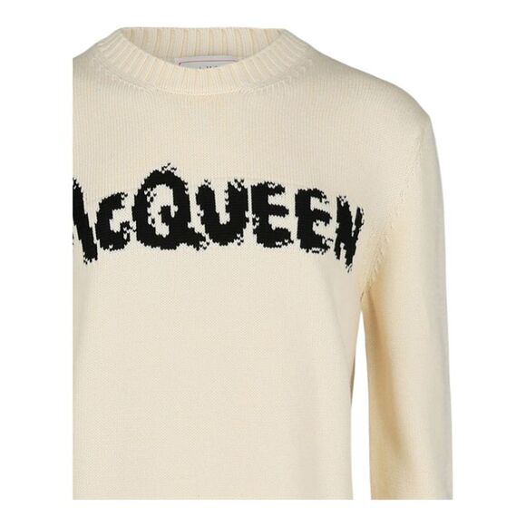 Alexander McQueen Logo Crewneck Sweater Multi Mens